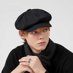 All-matching Newsboy Cap Painter Cap British Retro Hat Octagonal Cap