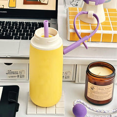 Large-capacity Stainless Steel Insulated Travel Mug With A Portable Straw Lid