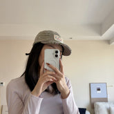 American-style Vintage Striped Patch Baseball Cap