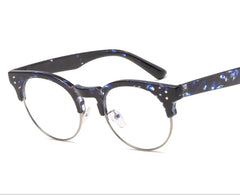 New flat mirror glasses unisex frame retro wood grain flat mirror