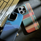 Phone Case Kevlar Carbon Fiber Pattern Magnetic Suction