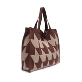 Knitted Womens Handbag With Patchwork Yarn