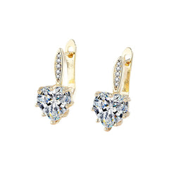 All-matching Fashion Multicolor Heart-shaped Zircon Earrings