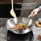 Titanium Alloy Household Flat-bottom Wok