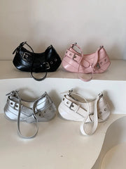 PU Leather Buckle Shoulder Bag
