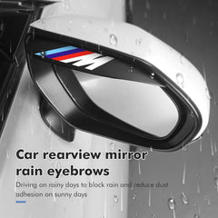 2pcs Car Sun Visor Rearview Mirror Rain Eyebrow Shield Sticker