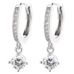 925 Sterling Silver Four-claw Gang Drill Earrings For Women