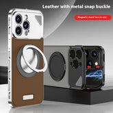 Aluminum Alloy Leather Spring Fastener Phone Case Rotating Bracket