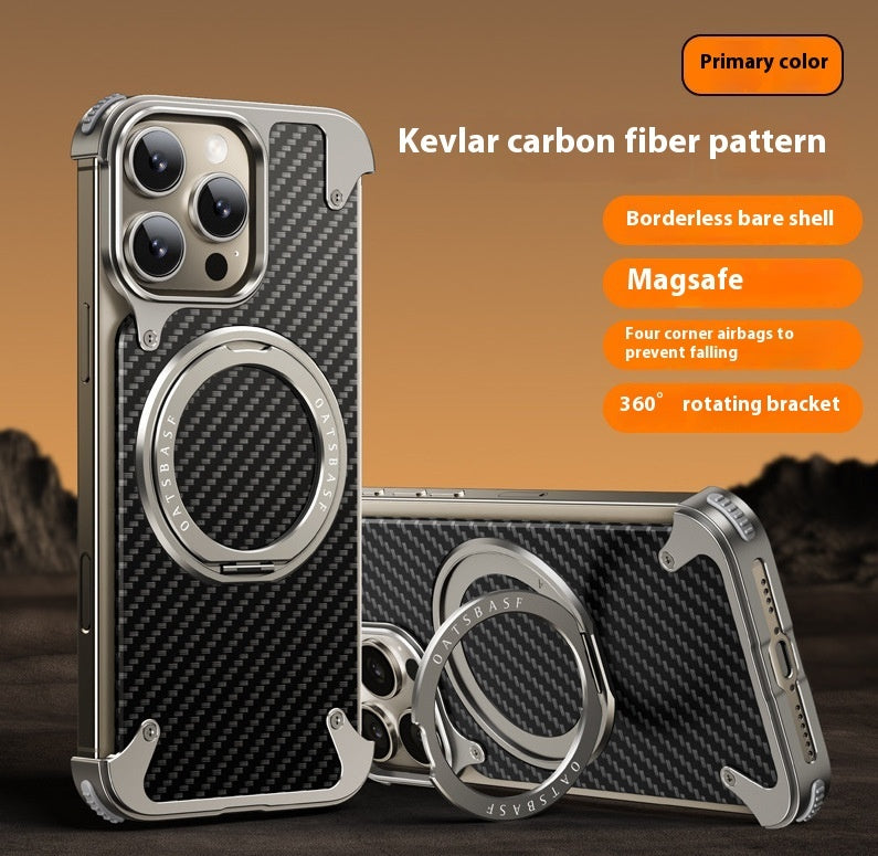 16Promax Phone Case YILI Shell Carbon Fiber Magnetic Bracket Protective Cover