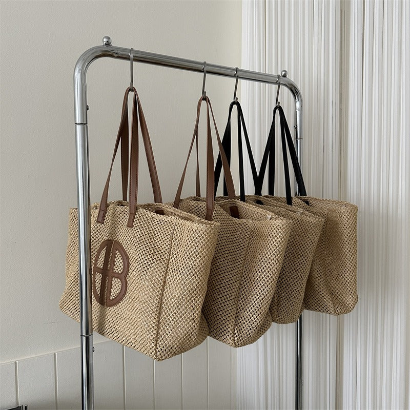 Large Capacity Handmade Shoulder Handbag