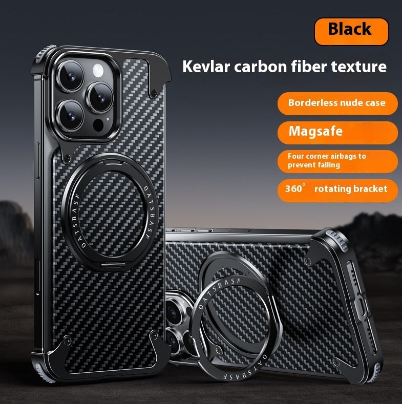 16Promax Phone Case YILI Shell Carbon Fiber Magnetic Bracket Protective Cover