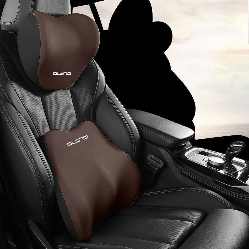 Car Headrest Neck Pillow Waist Support Set