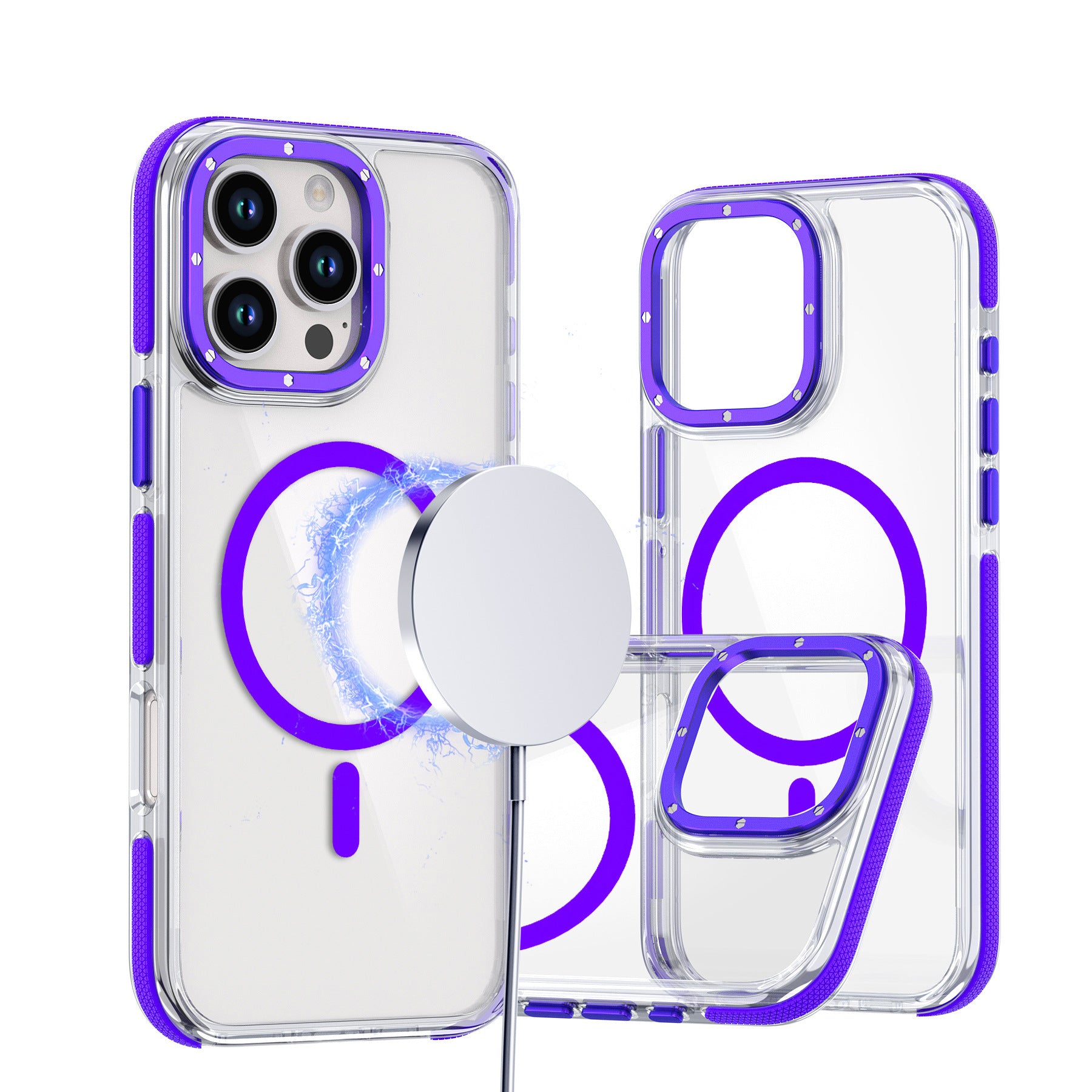 Applicable Magnetic Phone Case Two-color Transparent