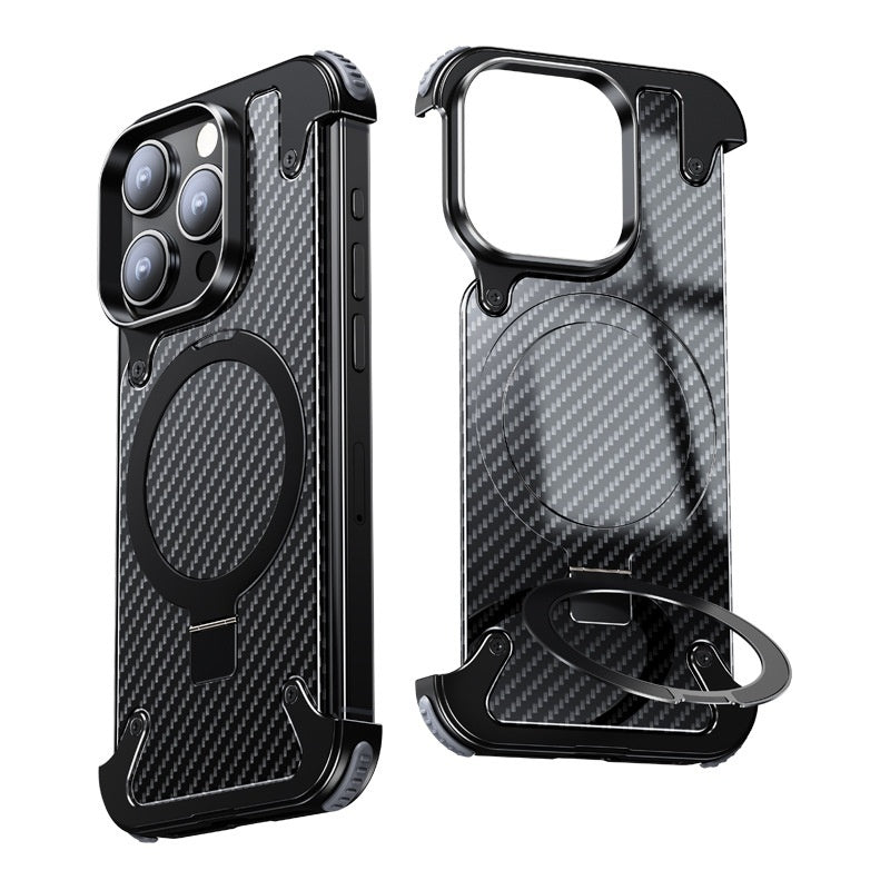 16Promax Phone Case YILI Shell Carbon Fiber Magnetic Bracket Protective Cover