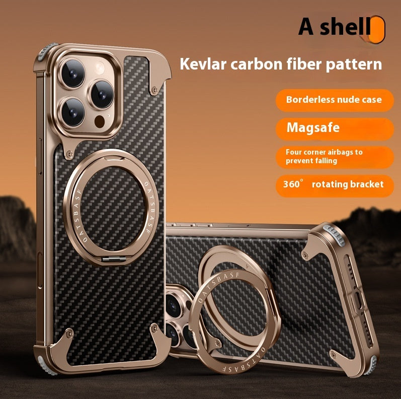 16Promax Phone Case YILI Shell Carbon Fiber Magnetic Bracket Protective Cover