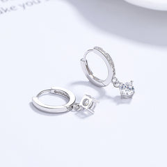 925 Sterling Silver Four-claw Gang Drill Earrings For Women