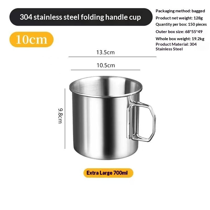 304 Stainless Steel Foldable Multifunctional Portable Climbing Cup