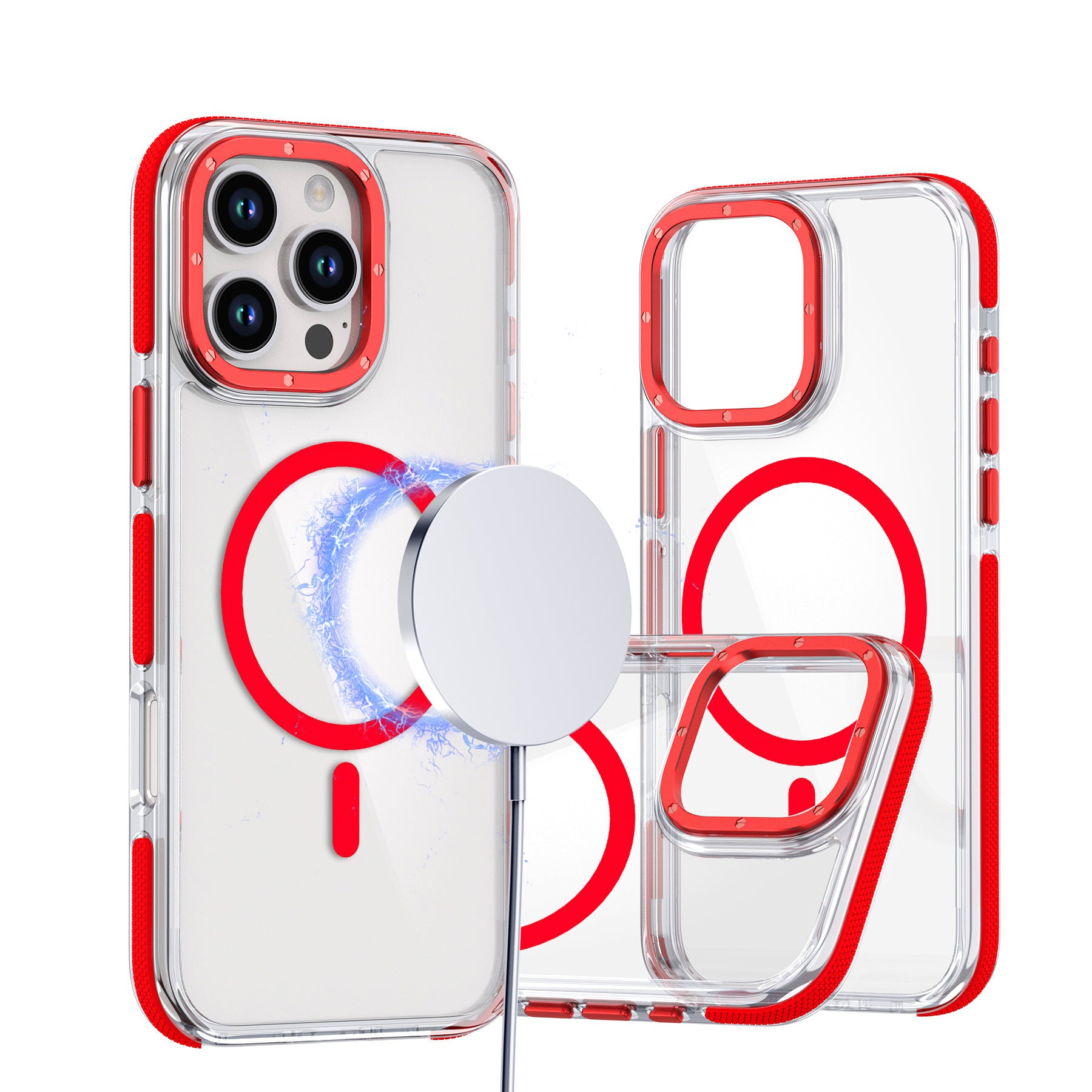 Applicable Magnetic Phone Case Two-color Transparent