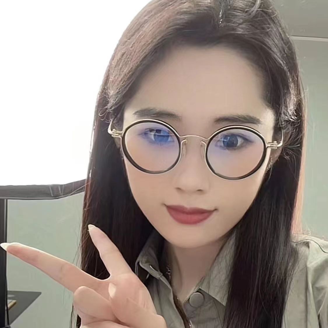 Vintage Round Frame Reading Glasses Anti Blue Light