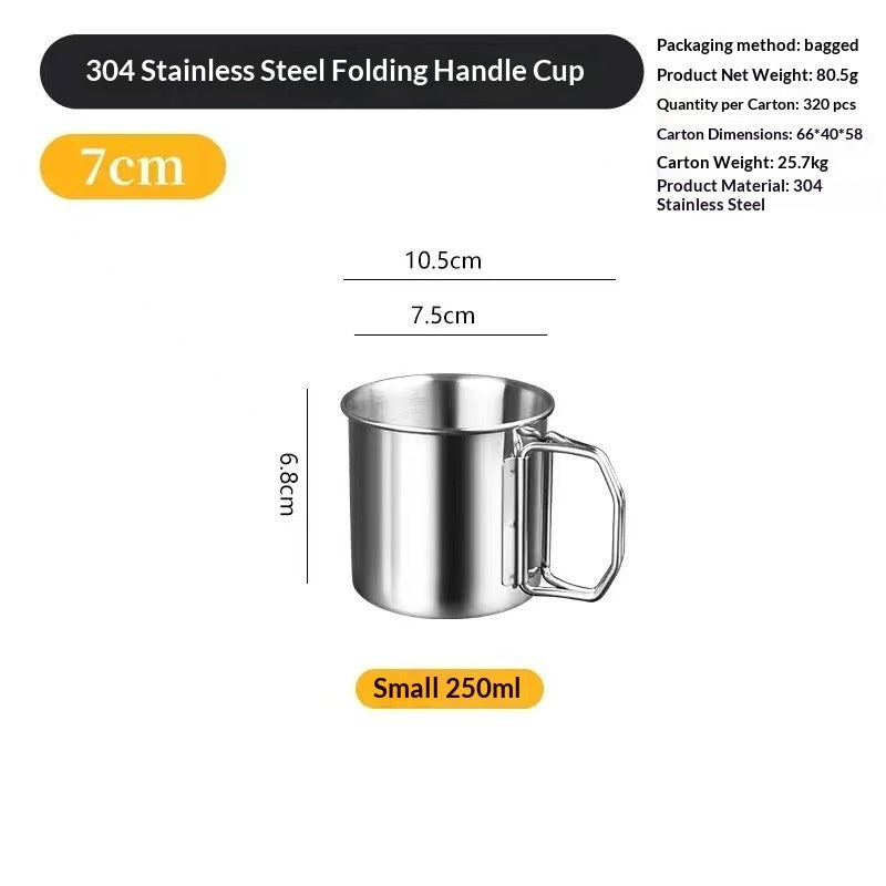 304 Stainless Steel Foldable Multifunctional Portable Climbing Cup