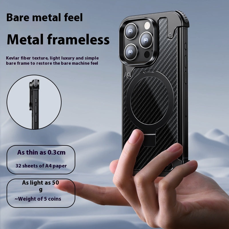 16Promax Phone Case YILI Shell Carbon Fiber Magnetic Bracket Protective Cover