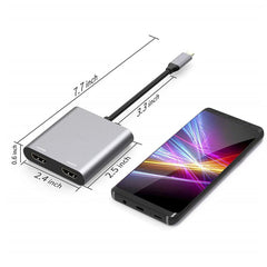 Type-C hub to dual HDMI PD USB3.0 hub for mobile phones