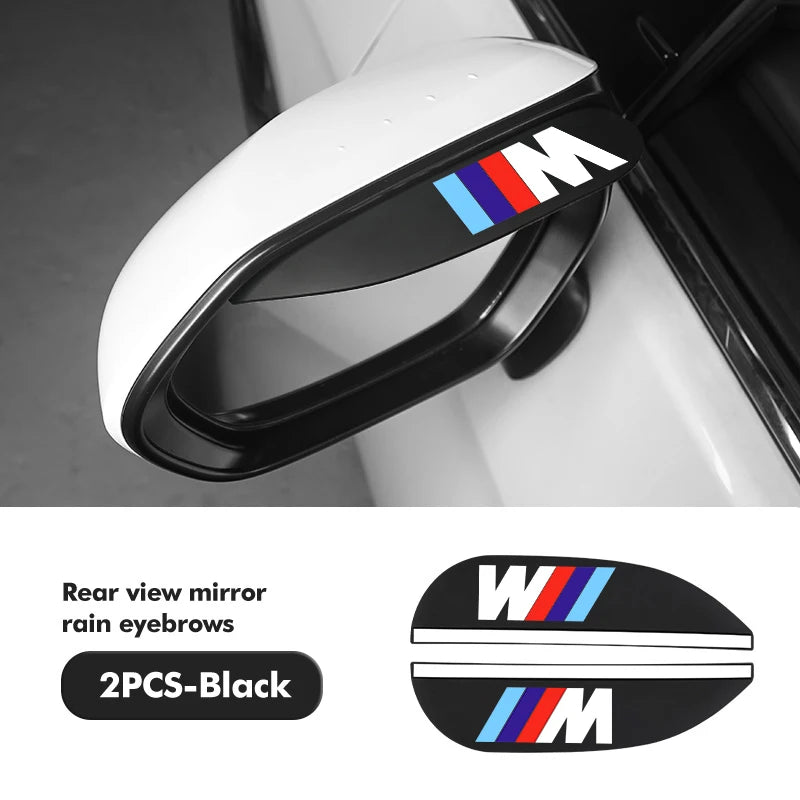 2pcs Car Sun Visor Rearview Mirror Rain Eyebrow Shield Sticker