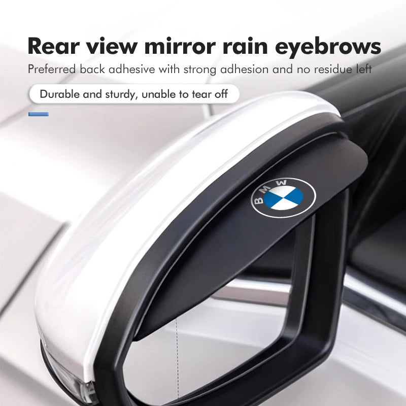 2pcs Car Sun Visor Rearview Mirror Rain Eyebrow Shield Sticker