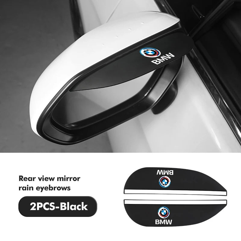 2pcs Car Sun Visor Rearview Mirror Rain Eyebrow Shield Sticker