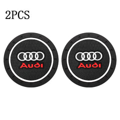 1/2Pcs PVC Car Coasters Water Cup Slots Non-Slip Mat Water Cup Pad