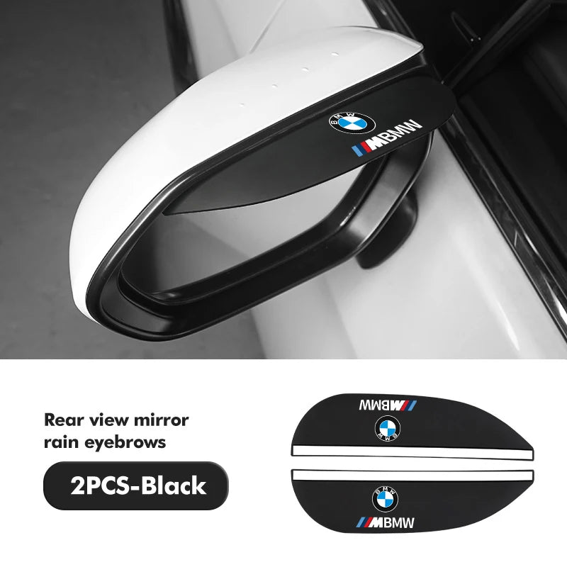 2pcs Car Sun Visor Rearview Mirror Rain Eyebrow Shield Sticker