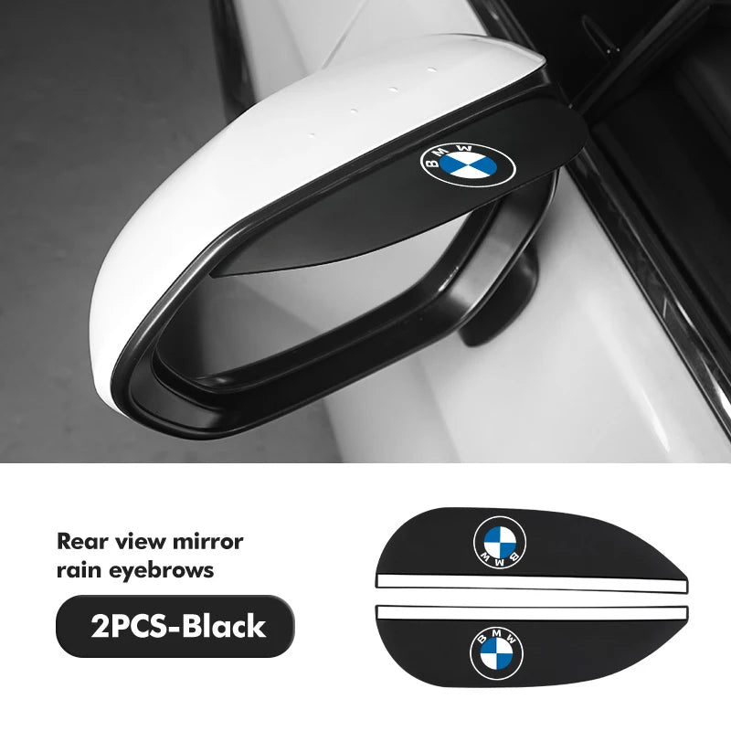 2pcs Car Sun Visor Rearview Mirror Rain Eyebrow Shield Sticker