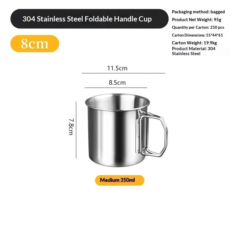 304 Stainless Steel Foldable Multifunctional Portable Climbing Cup