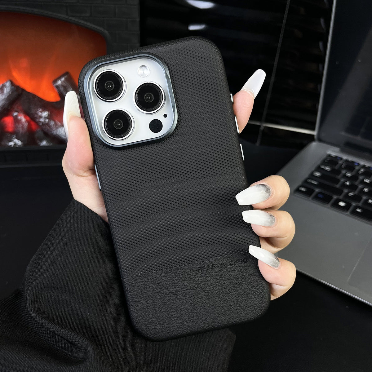 Phone Case Dragon Scale Texture Stitching Leather Magnetic All-inclusive Drop-resistant