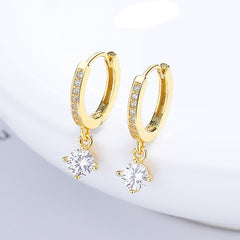 925 Sterling Silver Four-claw Gang Drill Earrings For Women