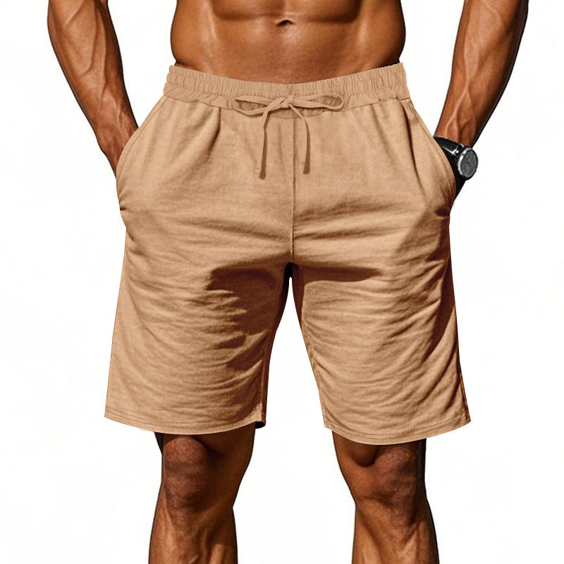 American Casual Men's Linen Summer Breathable Tether Beach Shorts